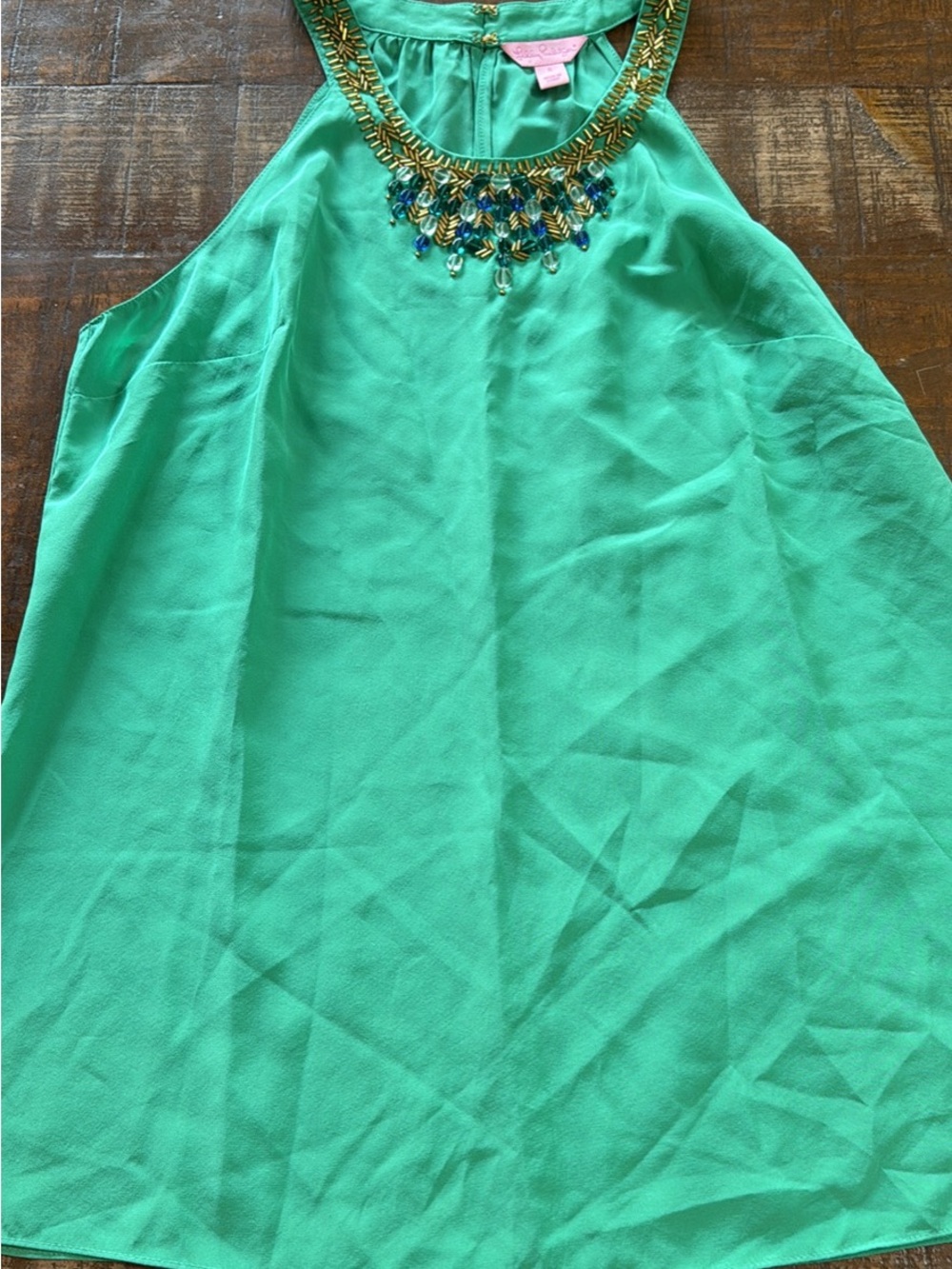 Lilly Pulitzer Embellished Sleeveless Green Tank - Small